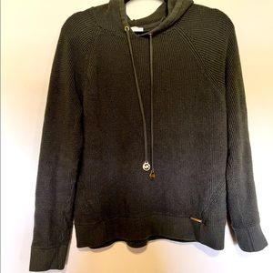 Michael Kors green knit hooded sweater!